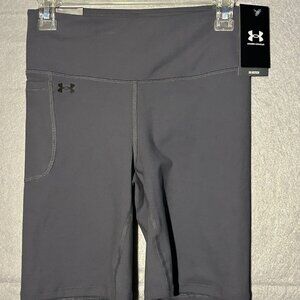 NWT UNDER ARMOUR WOMEN'S UA MOTION BIKE SHORTS - Size MEDIUM/ GRAY